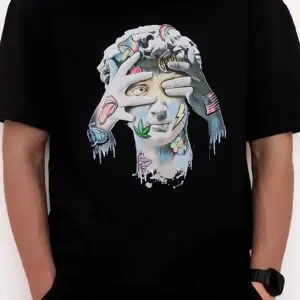 Black Regular Fit T-Shirt –  Double Art Edition